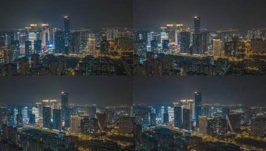 杭州未来科技城核心区夜景延时高清在线视频素材下载
