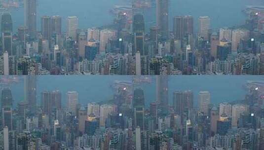 烟雾笼罩下的香港延时影像高清在线视频素材下载