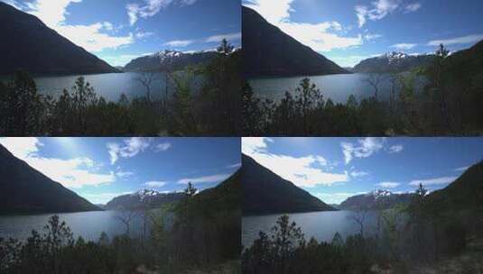 奥地利阿尔卑斯山的徒步旅行小径在蒂罗尔的阿肯湖。清晨在山上。高清在线视频素材下载