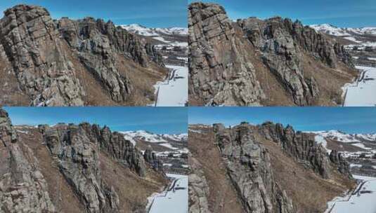 原创 兴安盟阿尔山玫瑰峰自然风光航拍高清在线视频素材下载