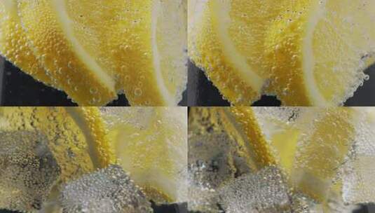 冰块柠檬水高清在线视频素材下载