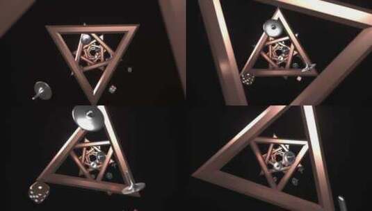 陀螺 骰子 色子 概念 陀螺仪 三角形 多边形高清在线视频素材下载