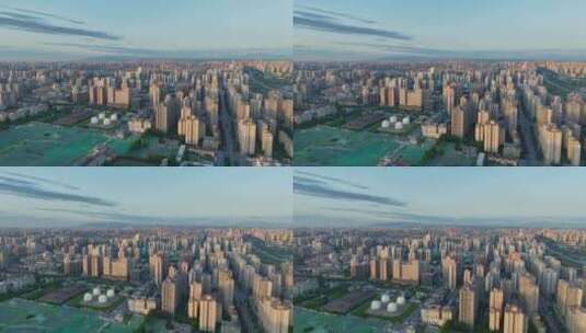 航拍西安金融中心城市景观高清在线视频素材下载