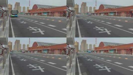 沈阳站南广场公交枢纽站延时摄影高清在线视频素材下载