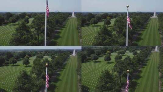 荷兰美国军事公墓的白十字架高清在线视频素材下载
