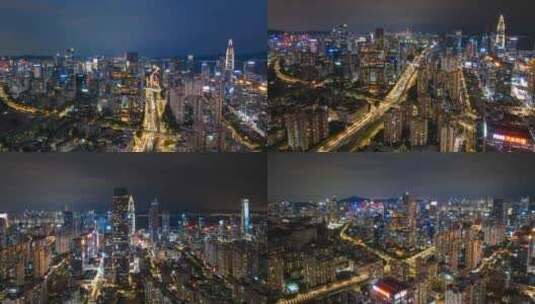 深圳后海腾讯滨海大厦夜景延时高清在线视频素材下载