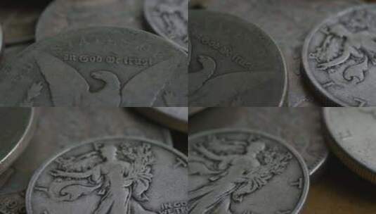 美国古董硬币的旋转库存镜头-MONEY 0096高清在线视频素材下载