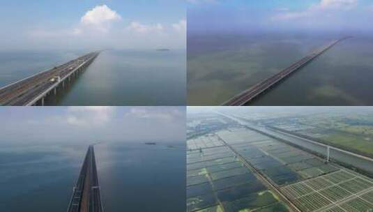 南京溧水石臼湖蟹塘航拍高清在线视频素材下载