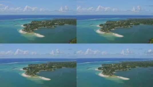 航拍海岛和绿松石色的海洋高清在线视频素材下载