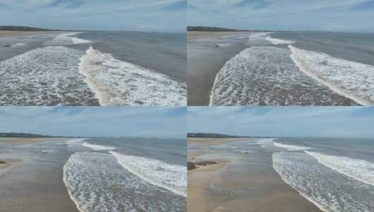 大海沙滩海边风景海水浪花高清在线视频素材下载