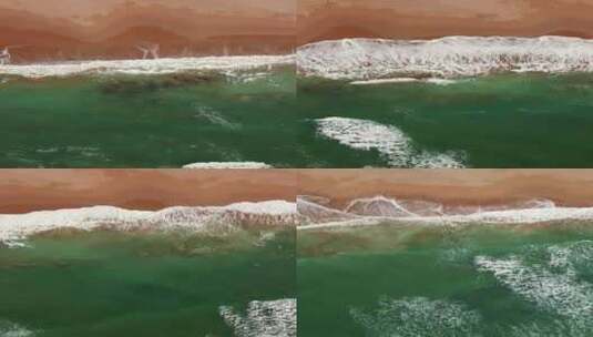 海浪和沙滩高清在线视频素材下载