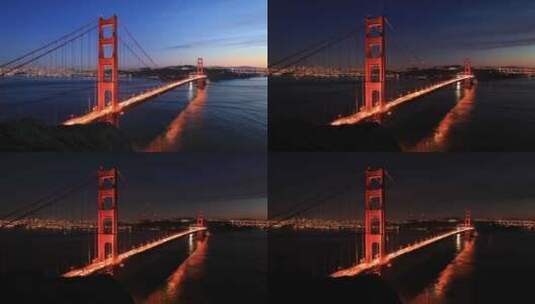日落时分的金门大桥-2高清在线视频素材下载