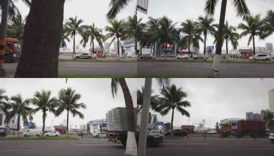 海南 海口 街景 海港 港口 街道高清在线视频素材下载