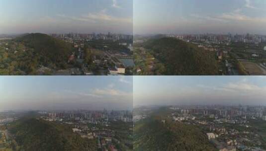 航拍武汉城市地平线高清在线视频素材下载