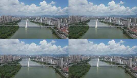 航拍江西赣州飞龙大桥高清在线视频素材下载