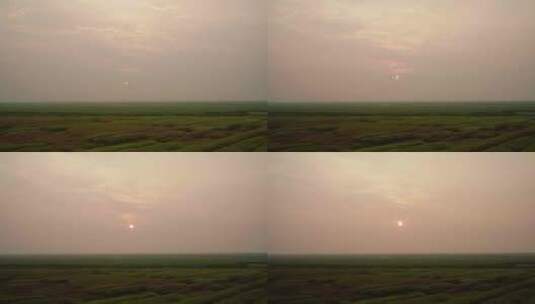 大草原日出延时风景唯美风景草场太阳升起来高清在线视频素材下载