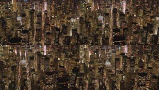 夜灯下的城市景观天际线建筑高清在线视频素材下载