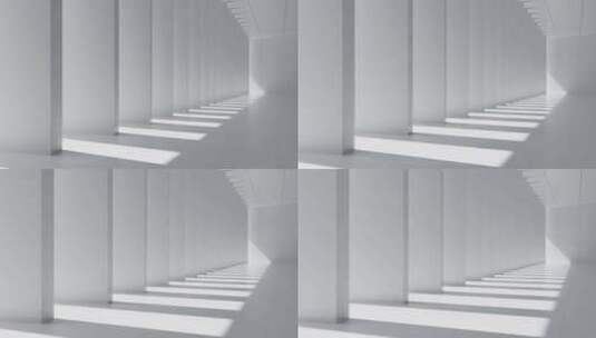 白色室内建筑背景动画高清在线视频素材下载