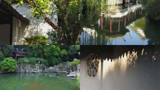 [合集]江南园林中式庭院唯美的光影风光高清在线视频素材下载