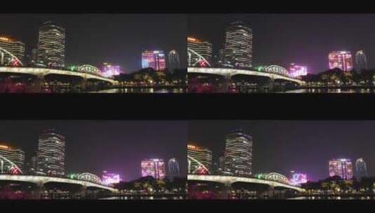 海珠桥夜景高清在线视频素材下载