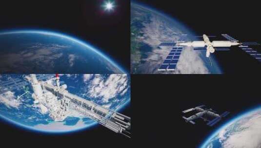 星际空间 中国空间站 探索宇宙高清在线视频素材下载