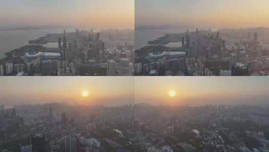 深圳湾汉京金融中心大厦航拍高清在线视频素材下载
