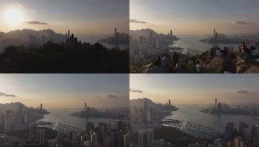 香港宝马山傍晚航拍高清在线视频素材下载