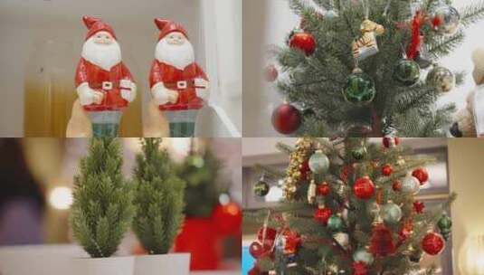 家庭商场商城圣诞节圣诞树圣诞装饰圣诞老人高清在线视频素材下载