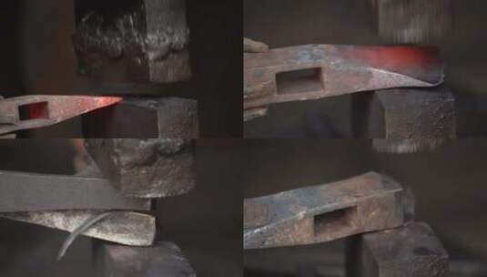 铁匠打铁锻造传统手工艺高清在线视频素材下载
