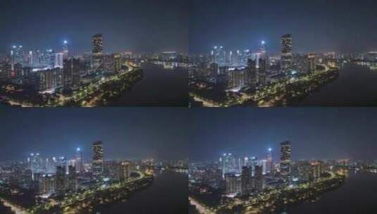 航拍惠州江北夜景延时高清在线视频素材下载