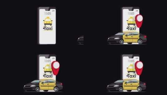 出租车订购3D手机黑车Alpha频道高清在线视频素材下载