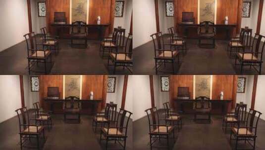 中国古代客厅清代家具高清在线视频素材下载