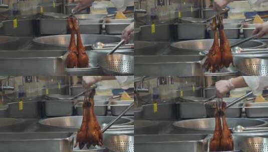 福建厦门餐厅厨师制作烧腊高清在线视频素材下载