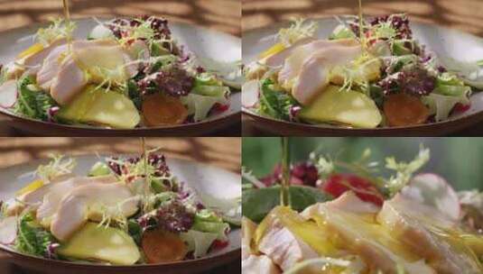 减肥餐 沙拉 蔬菜 美味 餐饮高清在线视频素材下载