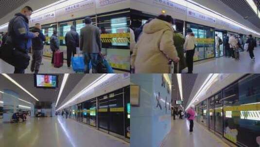 虹桥火车站上海地铁人流视频素材高清在线视频素材下载