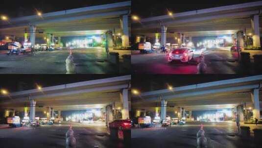 夜晚马路车辆车流延时摄影高清在线视频素材下载