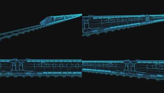 4K科技高铁交通城市片头动车行驶高清在线视频素材下载