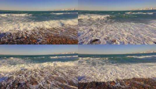 海边 海浪 潮水 浪花高清在线视频素材下载