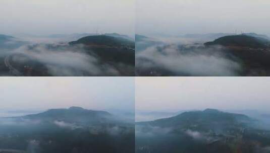 清晨山区云雾山脉高清在线视频素材下载