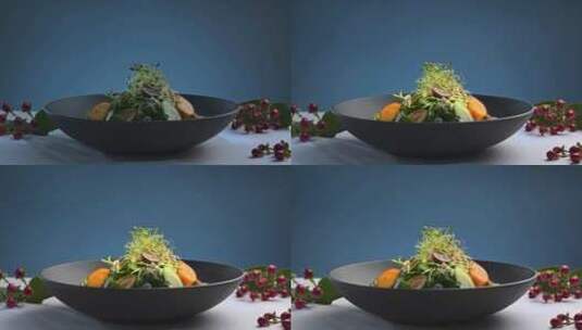 蔬菜萨拉美食拍摄高清广告素材高清在线视频素材下载