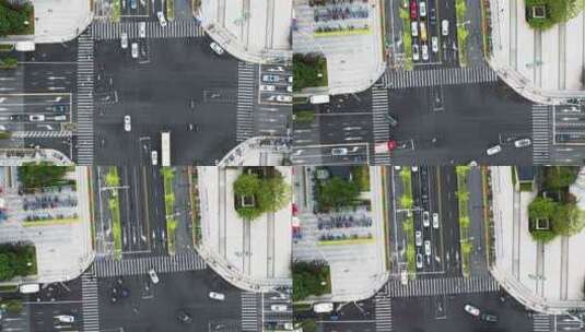 城市马路十字路口车辆车流延时摄影高清在线视频素材下载