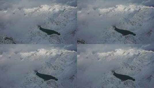 达古冰川冬季航拍风光素材高清在线视频素材下载