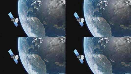 太空卫星环绕地球三维动画高清在线视频素材下载