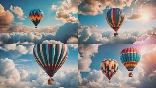 云端热气球高清在线视频素材下载