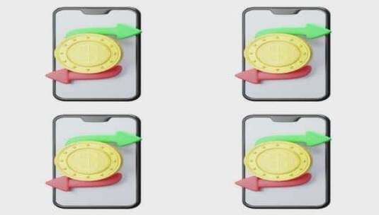 3D动画货币票据图标高清在线视频素材下载