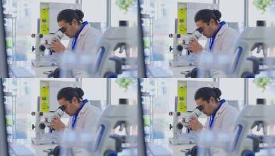 科学家，显微镜和分析研究实验室，临床制药高清在线视频素材下载