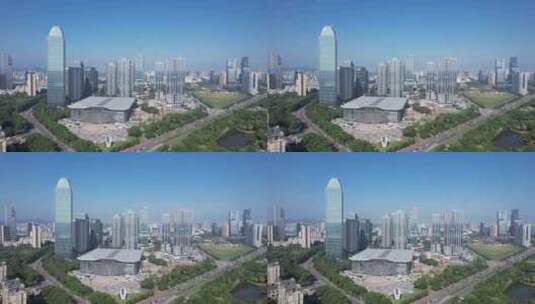 广东惠州城市CBD商务建筑航拍高清在线视频素材下载
