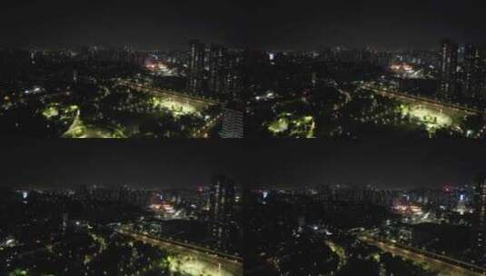 广东佛山城市夜景航拍高清在线视频素材下载