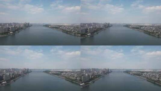 湖北襄阳城市风光城市建设航拍高清在线视频素材下载