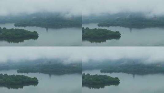 杭州西湖烟雨苏堤三潭印月雷峰塔高清在线视频素材下载